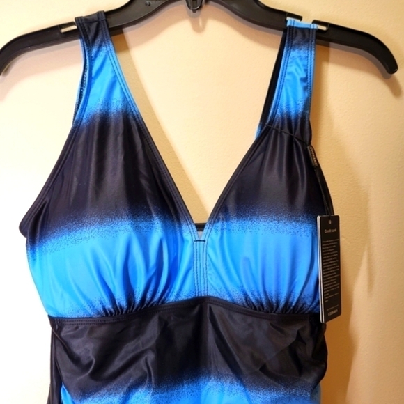 Coskaka NWT One piece swimsuit dress Large control tummy panel comfortable New - Picture 6 of 16